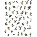 Black And Gold Holographic Sticker Sheets (Leaves Jo-1621)