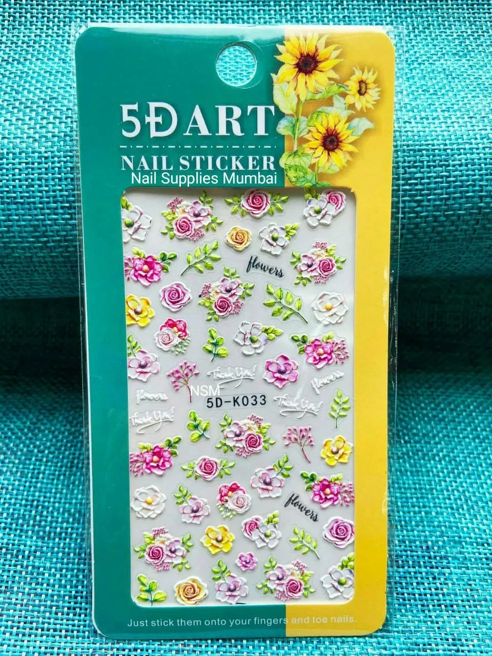 Rose And Leaves 5d Nail Art Sticker Sheets