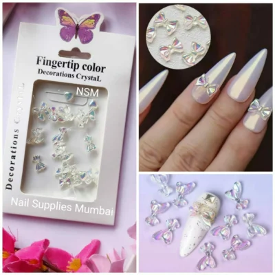 Aurora Bows And Hearts Nail Charms