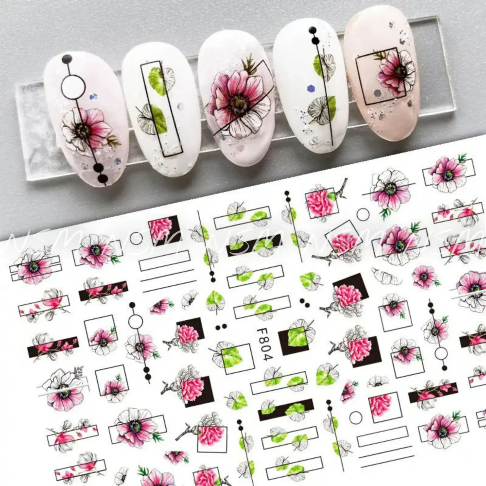 Floral Nail Sticker Sheet (jo-1648)