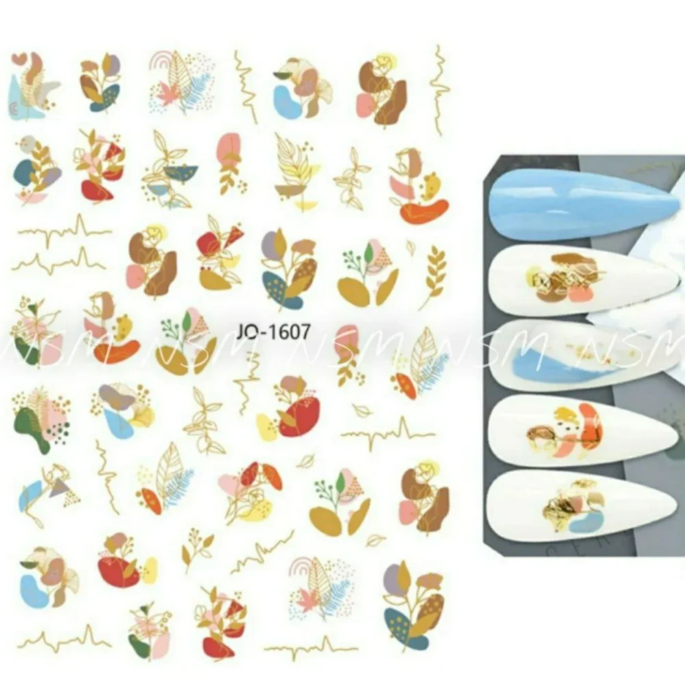 Leaves And P Waves Gold Tinted Sticker Sheets (jo - 1607)