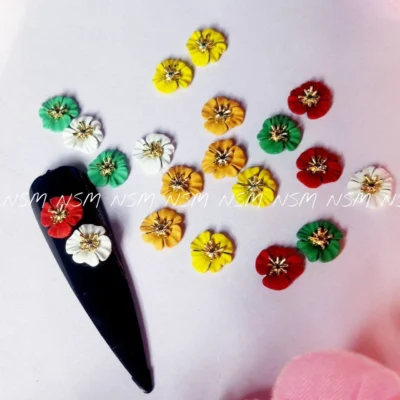 3d Flower Nail Charms (pack Of 20 Pcs)