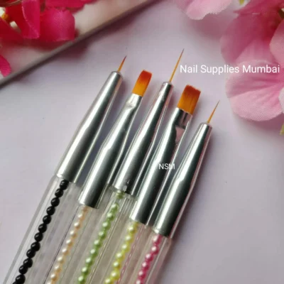 Nail Art Dotting Tool And Brush 2 In 1 (set Of 5)