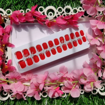 Red Short Square Matte Press On Nails (set Of 24 Nails)