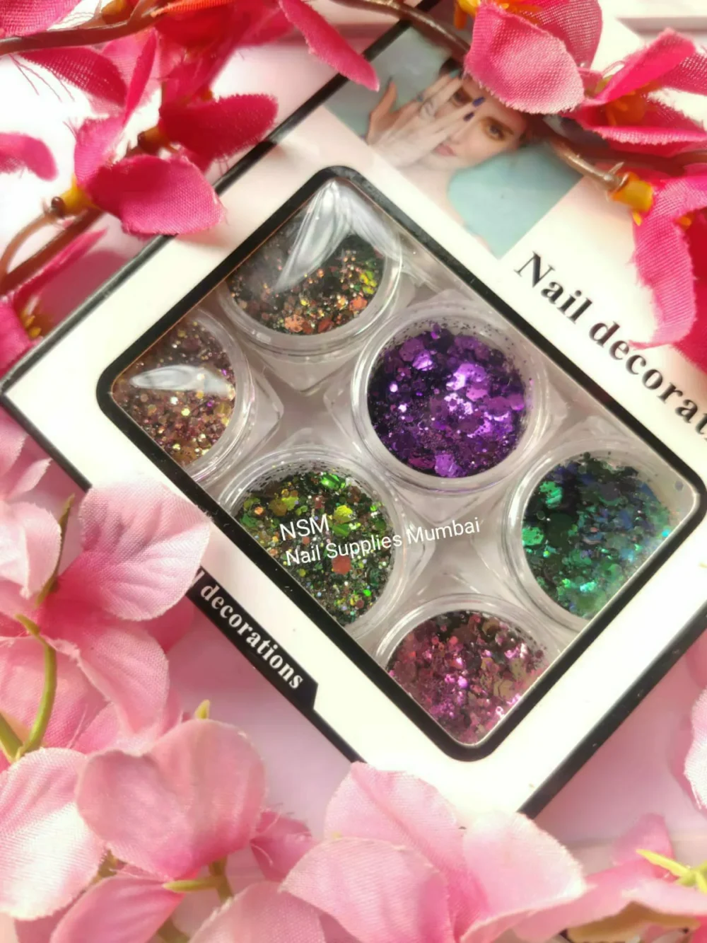 Glitters And Chunky Mylar Mix (set Of 6 Colors)