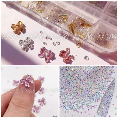 Aurora Rhinestones Glitter Bows And Rivets Mix Grid