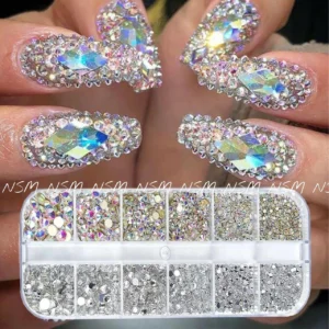Ab And Silver Rhinestones Grid