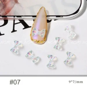 Aurora Bow Nail Charms Model No. #07 (pack Of 10 Pcs)