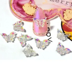 Aurora Butterfly Nail Charms Model No. #09 (pack Of 10 Pcs)