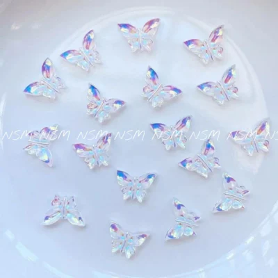 Aurora Butterfly Nail Charms Model No. #09 (pack Of 10 Pcs)