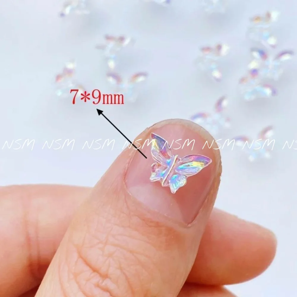 Aurora Butterfly Nail Charms Model No. #09 (pack Of 10 Pcs)