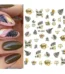Black & Gold Laser Holographic Monstera Leaves & Fern Nail Stickers (JO-1617) (1)