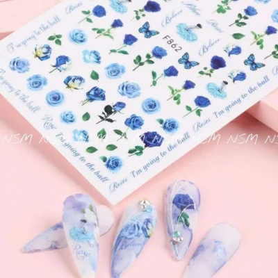 Blue Roses Sticker Sheets (f862)