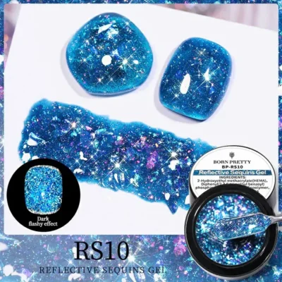 Born Pretty Aurora Blue Reflective Sequins Glitter Gel Rs10 (5gm)