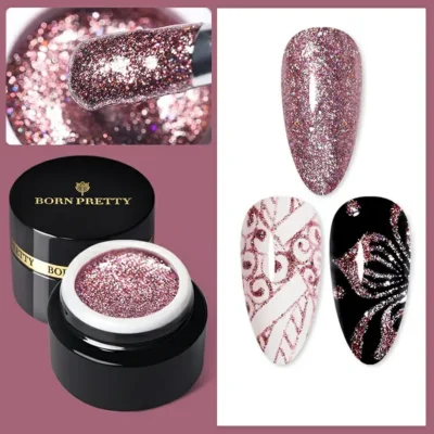 Born Pretty Rose Tinted Shiny Glitter Painting Gel Gp04 (5ml)