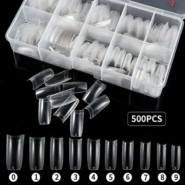 C - Cut Nail Extension Tips (Pack Of 500 Pcs) - Clear / Transparent With Box C - Cut Nail Extension Tips (Pack Of 500 Pcs) - Clear / Transparent With Box