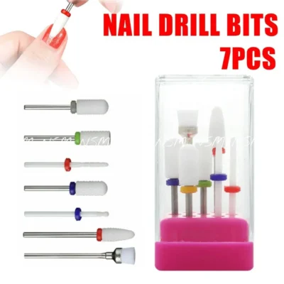 Ceramic Nail Art Drill Bits (set Of 7 Pcs)
