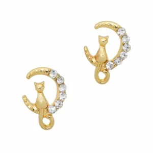 Crescent Moon Cat Nail Charms (set Of 2pcs)