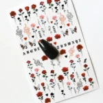Dark Theme Roses Nail Stickers Sheet (F854)