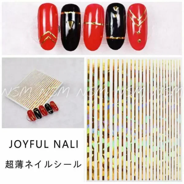 Gold And Silver Stripes Holographic Sticker Sheet