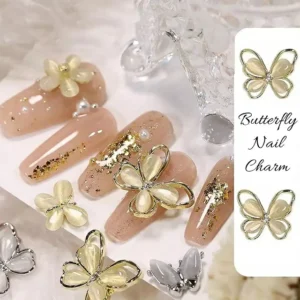 Gold Butterfly Nail Charms