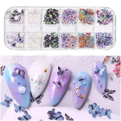 Holographic Flowers And Butterflies Mylars Grid Box