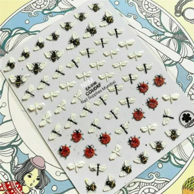 Honey Bees And Butterflies 3d Sticker Sheets (ea-035)