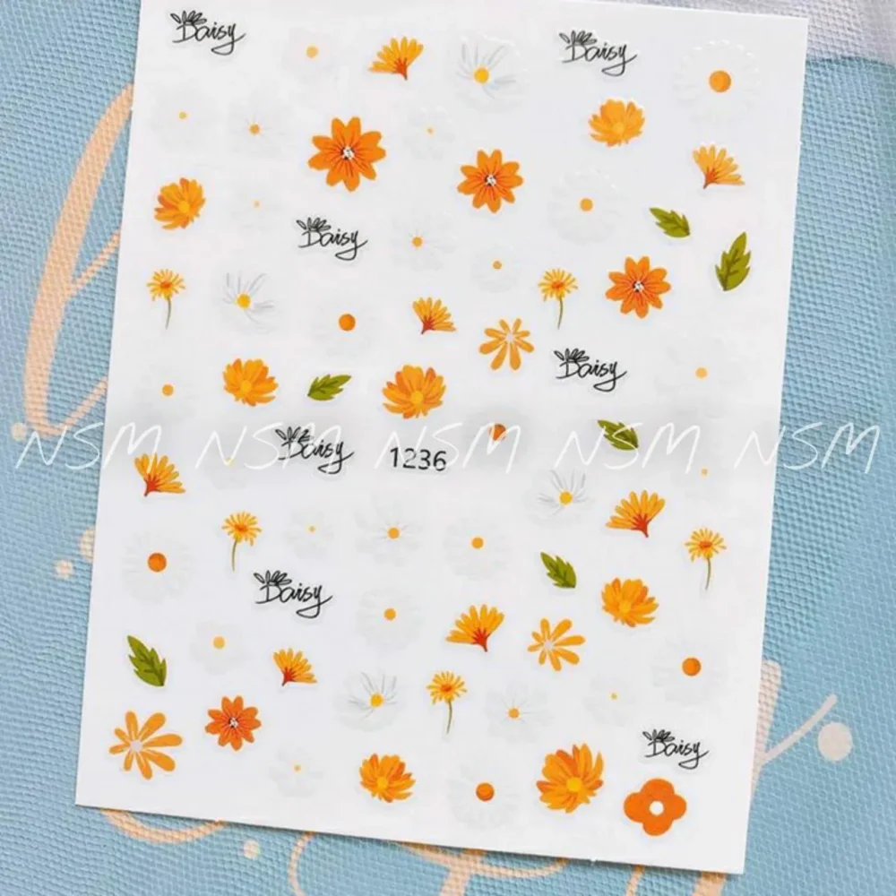 White Daisy Flowers Sticker Sheets (1236)