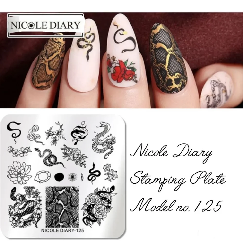 Snakes And Floral Stamping Plate By Nicole Diary (125)