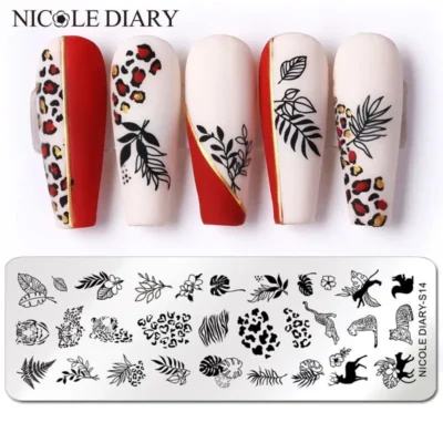 Leaves And Animal Stamping Plate By Nicole Diary (s14)