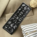 Texts Leaves And Abstract Design Stamping Plate By Nicole Diary (s08)