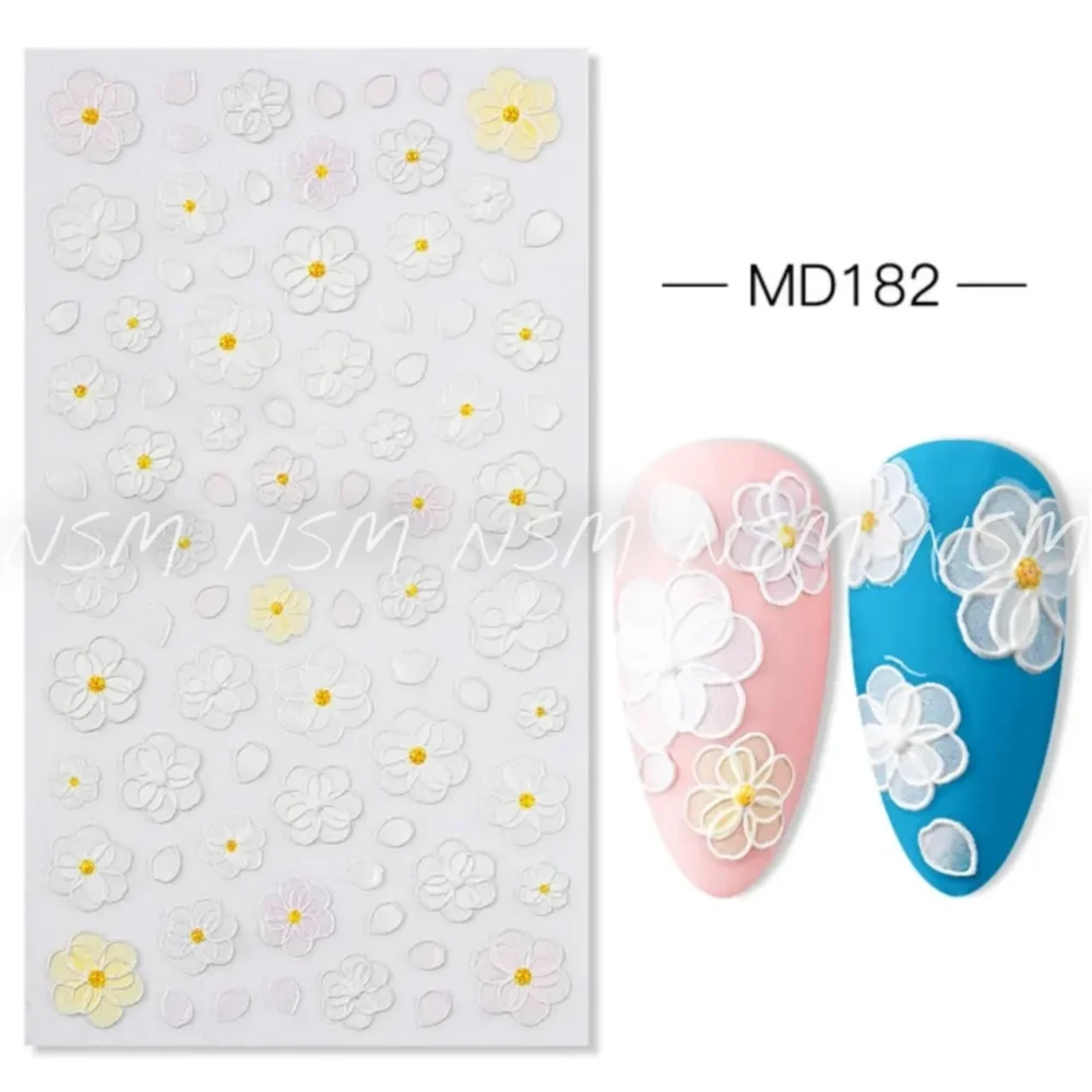 White Floral 5d Sticker Sheets
