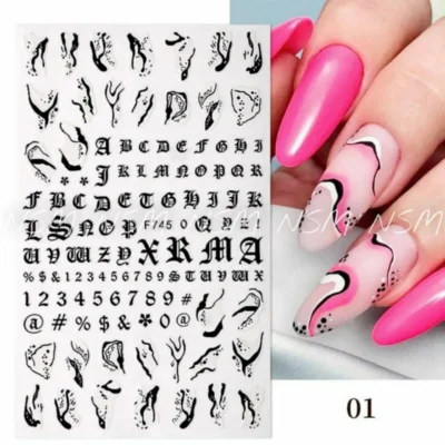 Classy Black White Swirls And Text Stickers Sheet