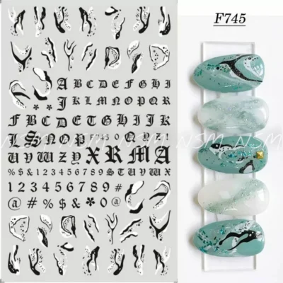 Classy Black White Swirls And Text Stickers Sheet
