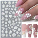 White Flowers 5d Sticker Sheets