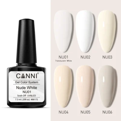 Canni Nude White Gel Polish Set Set Of 6 Colors 7.3ml