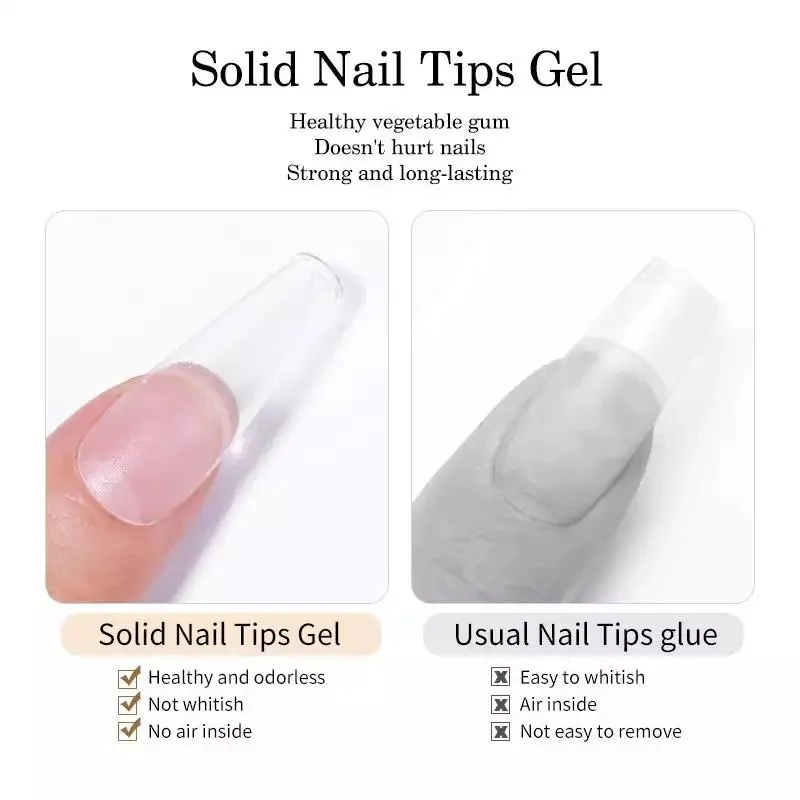 Born Pretty Colorful Solid Nail Tips Gel Clear (5gm)