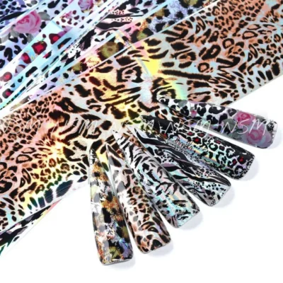 Holographic Laser Leopard And Animal Print Transfer Foil Box