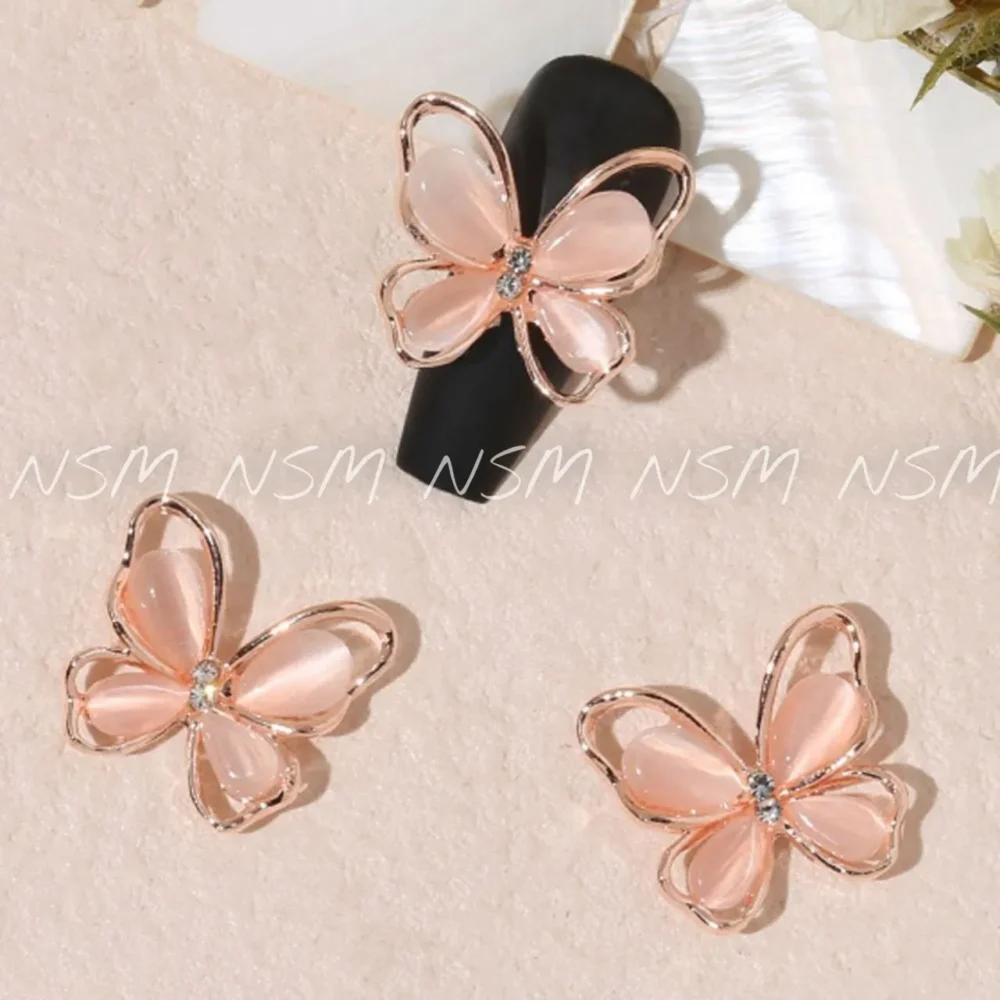 Rose Gold Butterfly Nail Charms