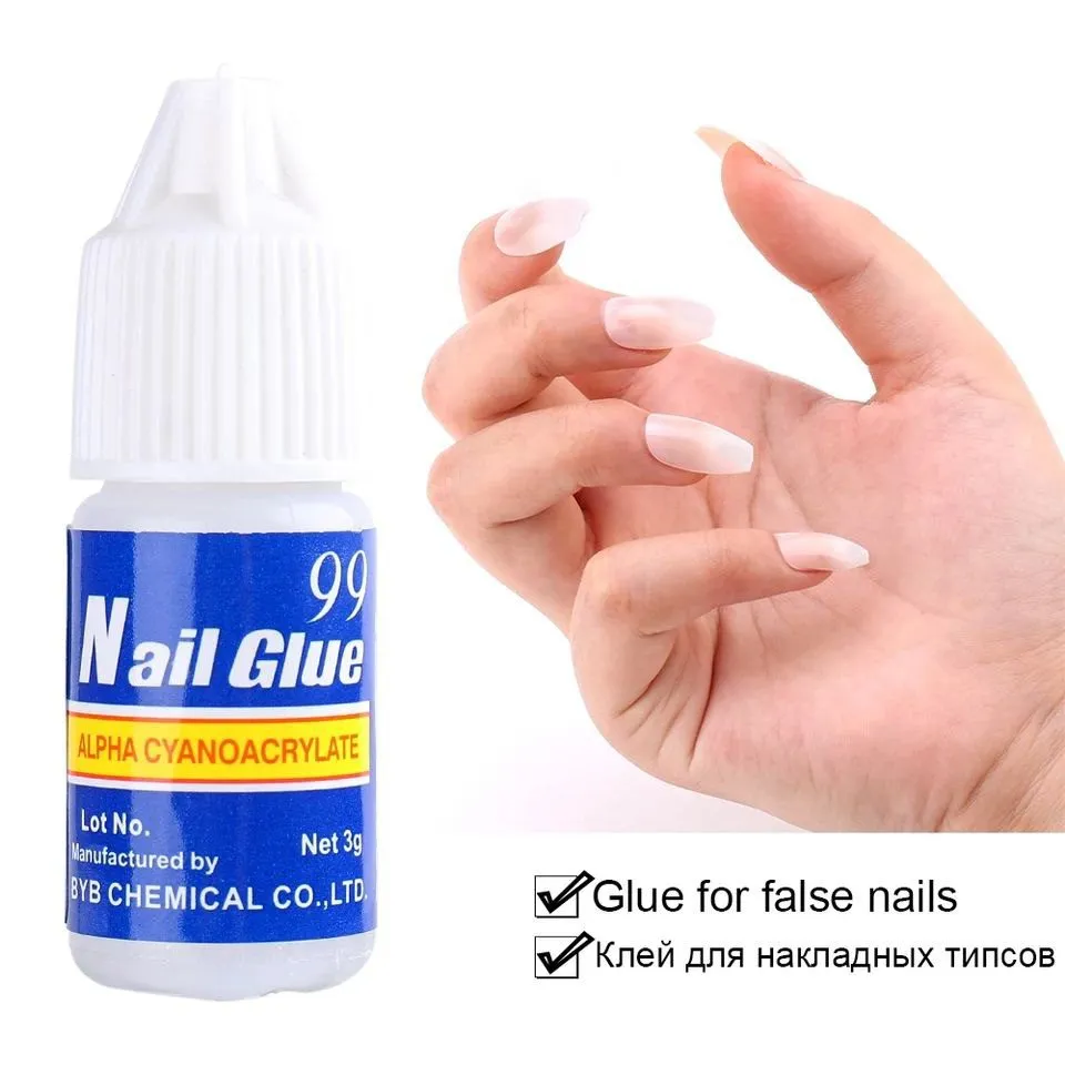 Super Strong Nail Glue for Acrylic Nail,4 in 1 Brush on Nails Glue Curing  Needed Led Acrylic Nail Glue for Press on Nails Long Lasting UV Nail Glue  Gel for Nail Tips