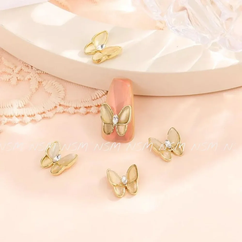 Gold Butterfly Nail Charms / Nail Accessory (small Size)