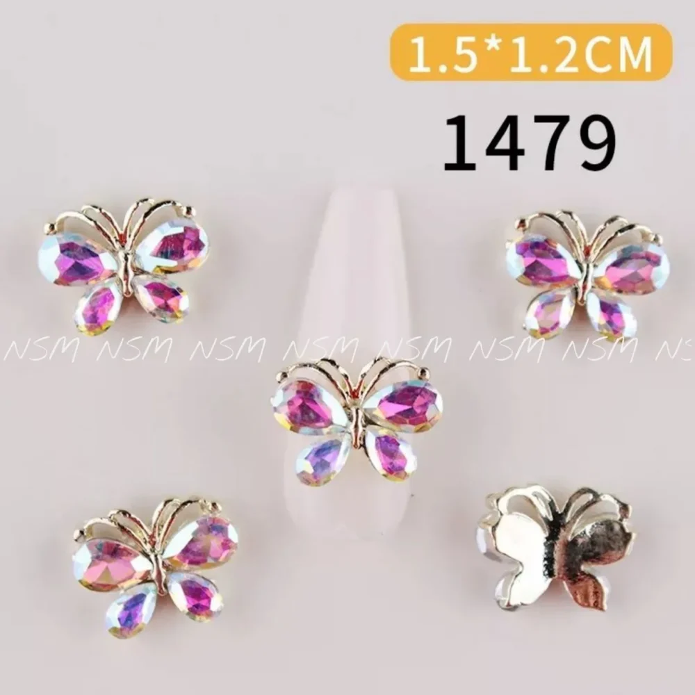 Ab Aurora Butterfly Nail Charms Pack Of 2 Piece