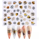 Autumn / Fall / Maple Leaves Golden Holographic Sticker Sheets