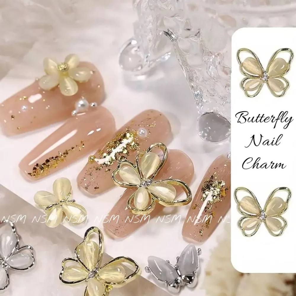 Gold Butterfly Nail Charms