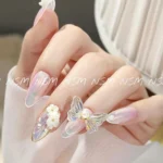 Moving Butterfly Nail Charms (set Of 2 Pcs)