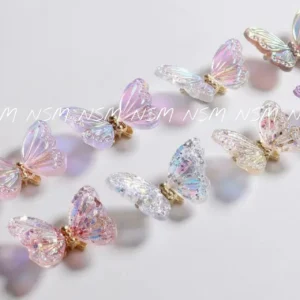 Moving Butterfly Nail Charms (Set Of 2 Pcs)