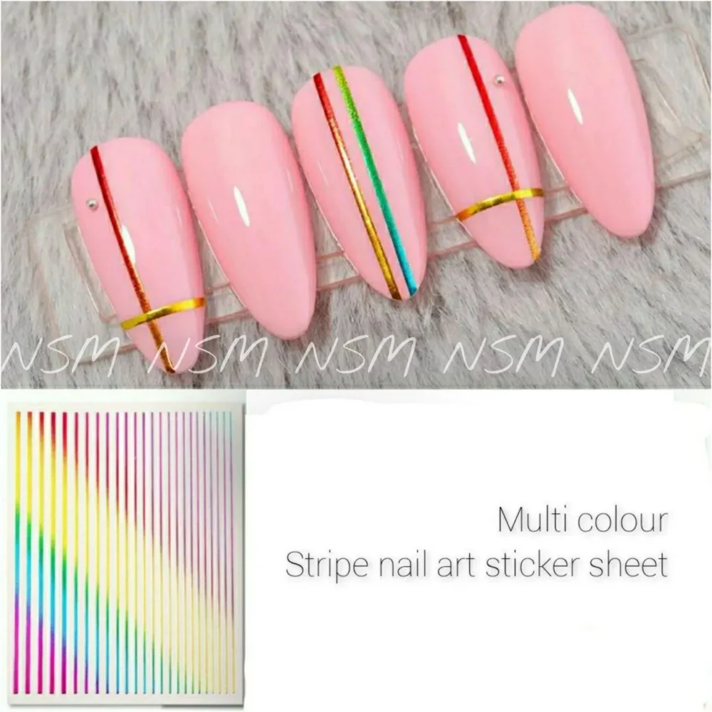Multi Color Stripes Sticker Sheets