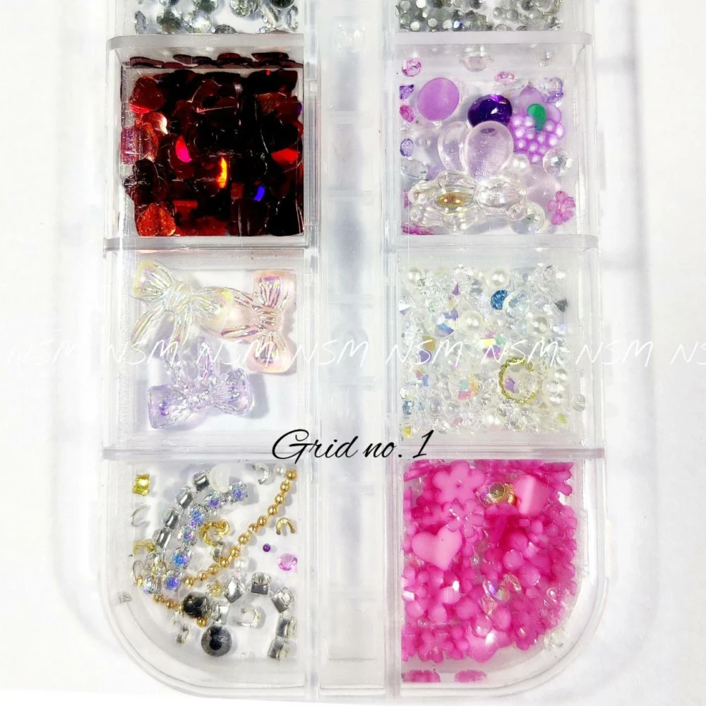 Nail Art Charms Accessories And Mylars Mix Grid 01