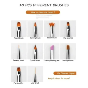 Nail Art Detachable Brush Set (3)