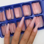 Nude Coloured Long Coffin Nail Tips (100 Pc Box) (2)